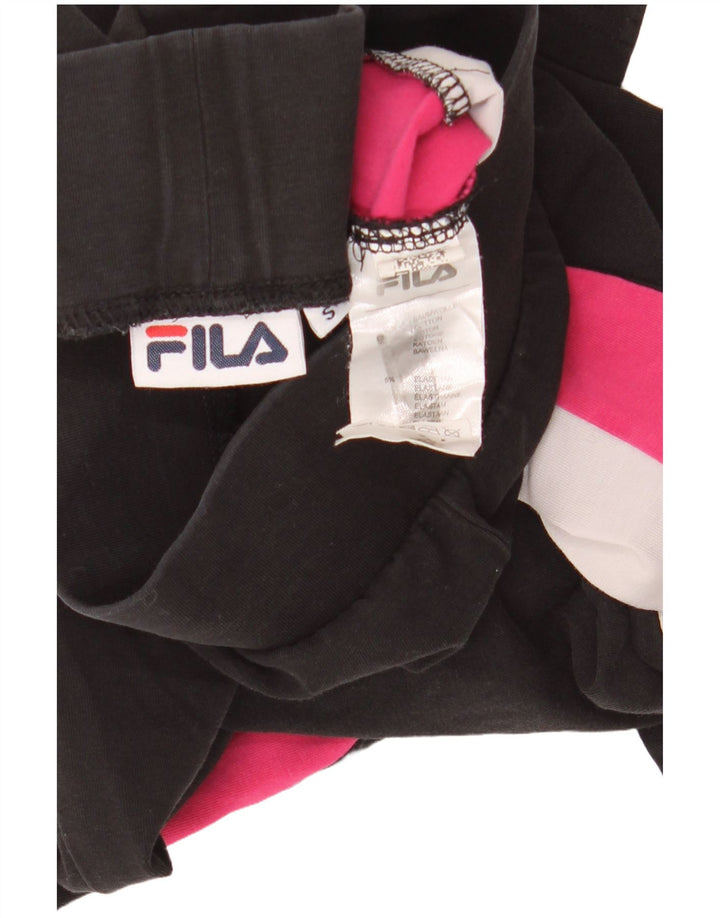 FILA Leggings para mujer UK 8 Small Black Colourblock Algodón