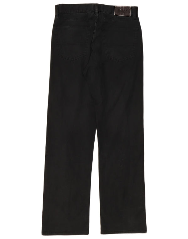 Hugo Boss Hombre Pantalones Casuales Rectos W32 L32 Algodón Negro