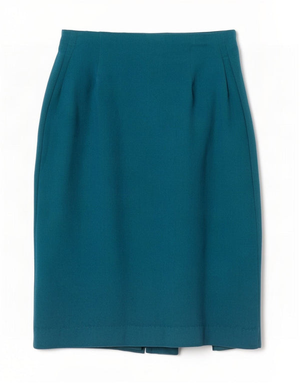 Falda recta vintage para mujer W24 XS espiga azul