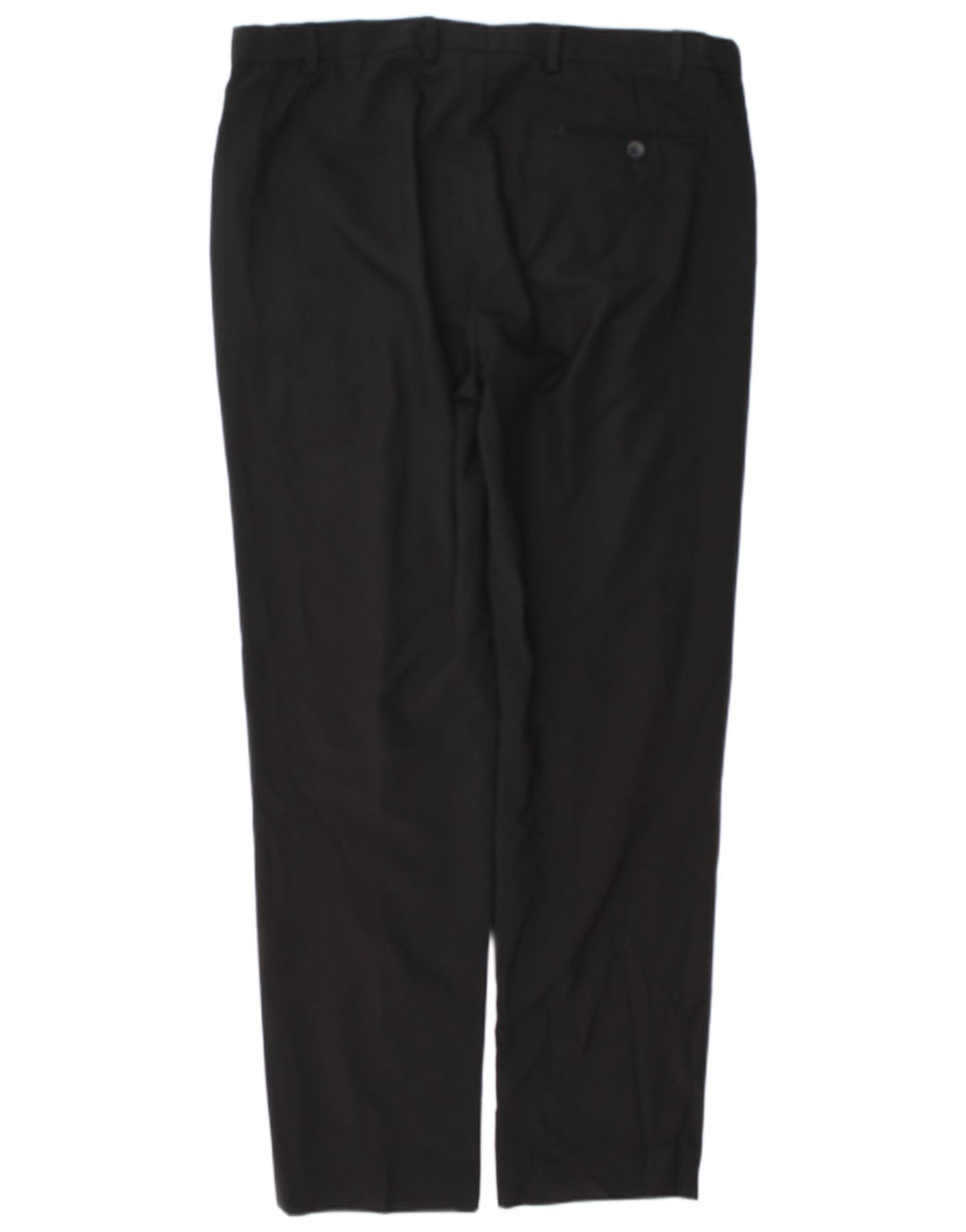 Marks & Spencer Pantalón de traje regular recto para hombre W38 L33 Poliéster negro