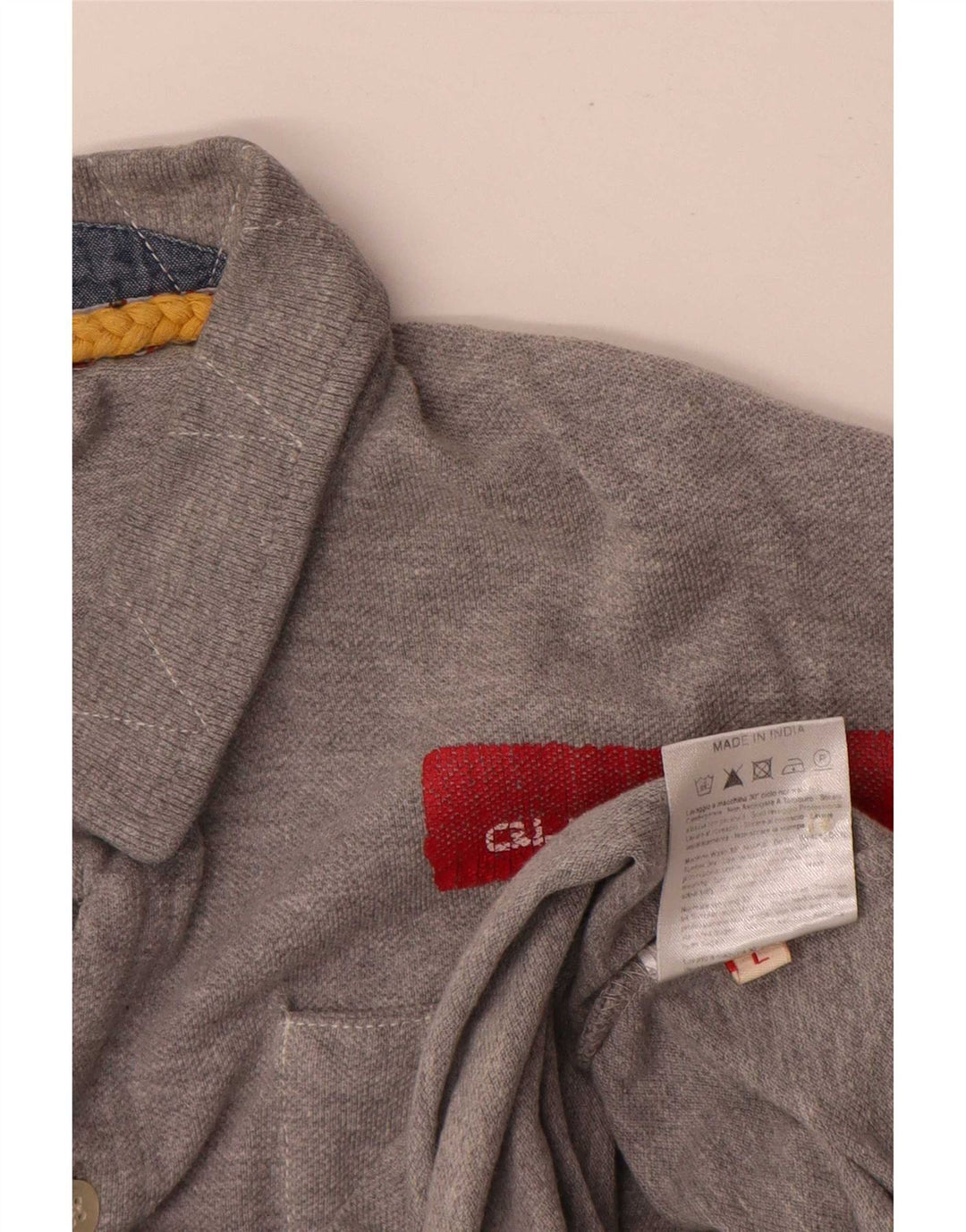 Guru Polo para hombre de algodón gris grande