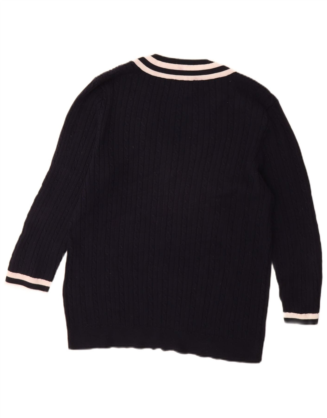 CHAPS Suéter clásico con cuello en V y manga 3/4 para mujer UK 40 XL Azul marino