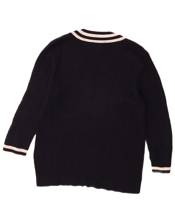 CHAPS Suéter clásico con cuello en V y manga 3/4 para mujer UK 40 XL Azul marino