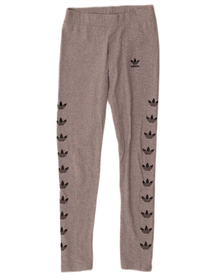 Adidas Leggings gráficos para mujer UK 8 Small Gris Algodón