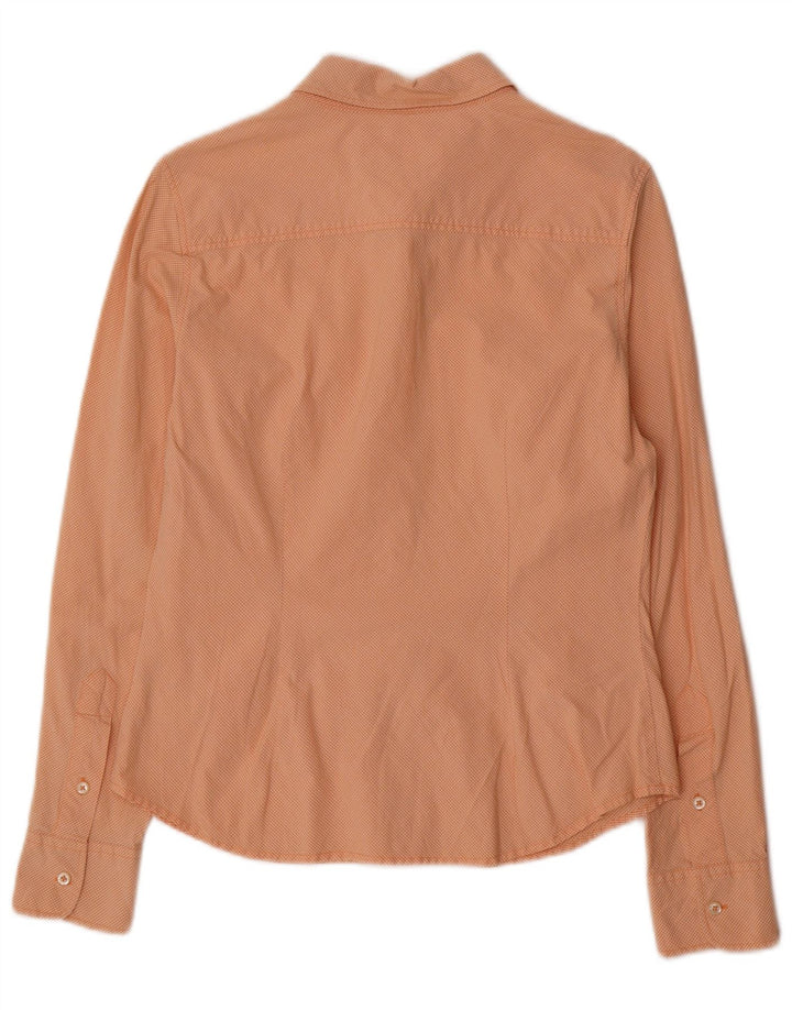 Tommy Hilfiger Camisa para mujer US 8 Mediana Naranja Gingham Algodón