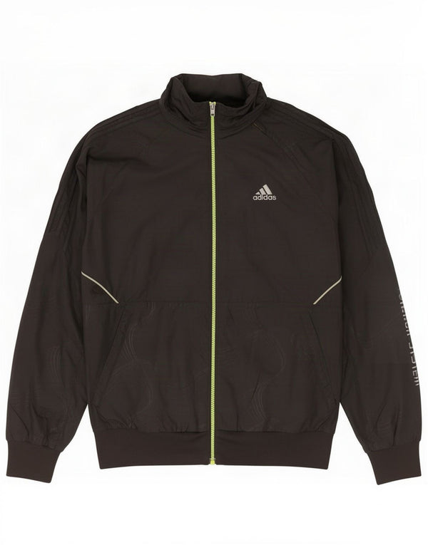 Adidas Hombre Gráfico Con Capucha Chándal Top Chaqueta Pequeño Negro Geométrico