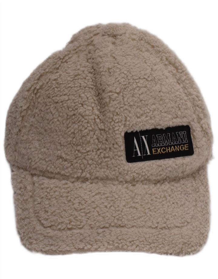 Armani Exchange Gorra de béisbol de forro polar para hombre Talla única Poliéster blanco roto