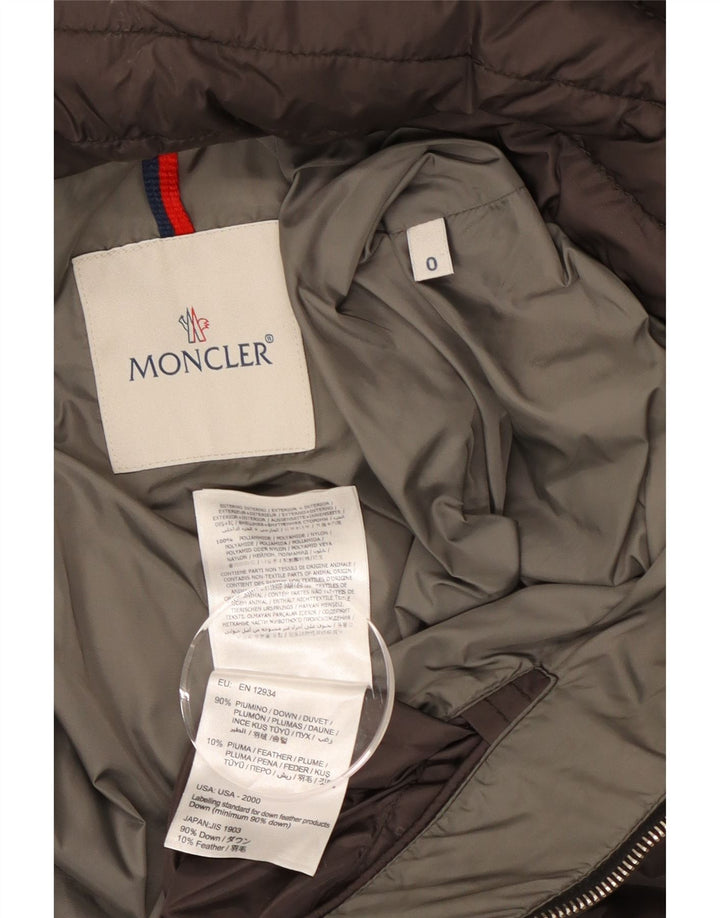Moncler Mujer Chaqueta Acolchada Con Capucha Talla 0 XS Gris Poliamida