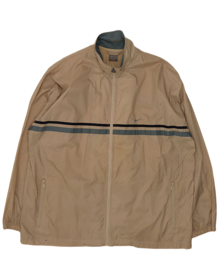 Nike - Chaqueta de chándal para hombre, talla 2XL, poliéster a rayas beige