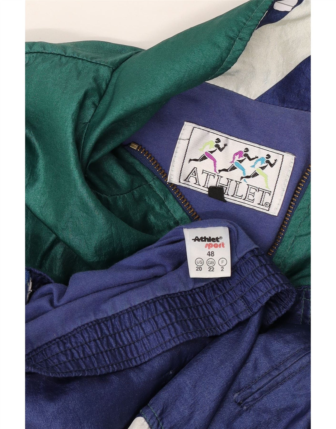 ATHLETA Chaqueta superior de chándal con gráfico para mujer UK 22 3XL Verde Colorblock