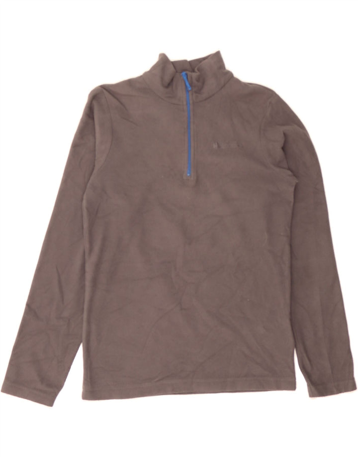 MOUNTAIN WAREHOUSE Boys Zip Neck Fleece Jumper 11-12 Years Brown Polyester Vintage Mountain Warehouse and Second-Hand Mountain Warehouse from Messina Hembry 