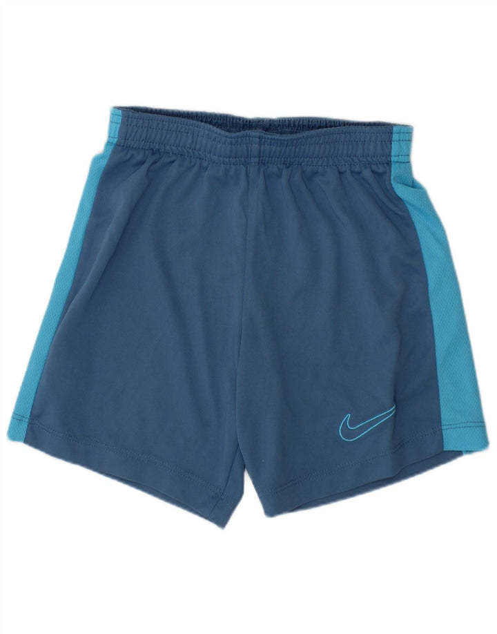Nike Pantalones cortos deportivos para niños 7-8 años XS Azul Colorblock Poliéster