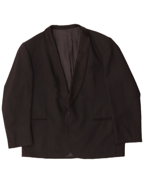 Wilvorst Chaqueta tipo blazer con 1 botón para hombre UK 42 XL Lana negra