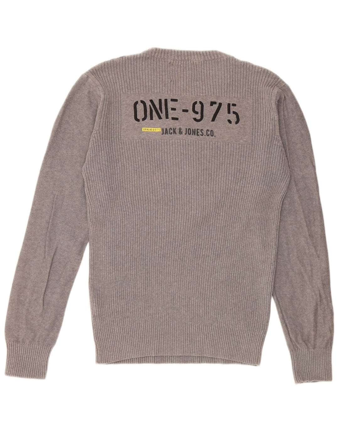 JACK & JONES Jersey con cuello redondo y gráfico para hombre de algodón gris medio