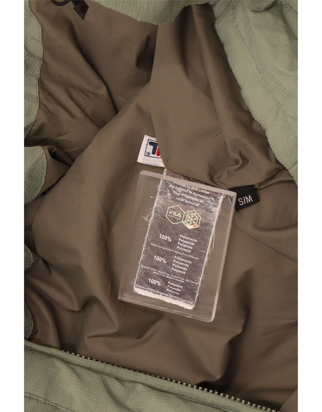 Fila Chaqueta acolchada con capucha para hombre UK 36 Small Verde Poliéster