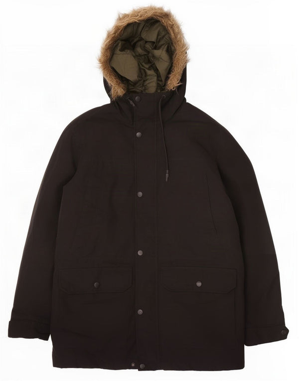 Jack & Jones Chaqueta Parka con Capucha para Hombre UK 38 Medium Negro Poliéster