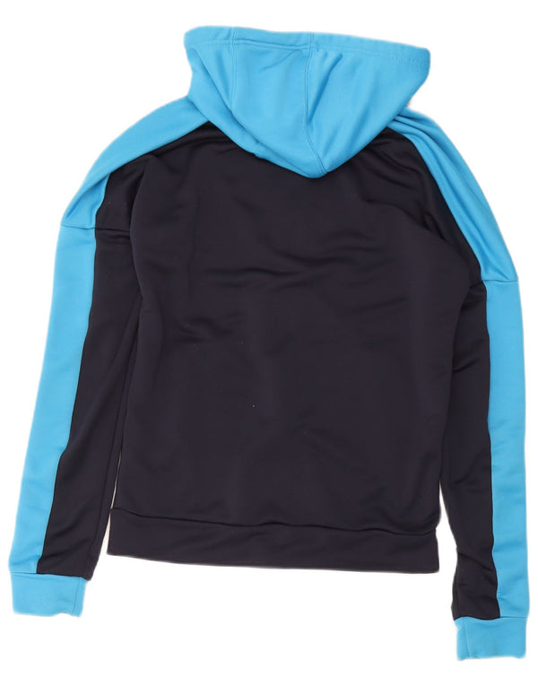 Adidas Hombre Zip Sudadera Con Capucha Suéter Pequeño Azul Marino Colorblock Poliéster