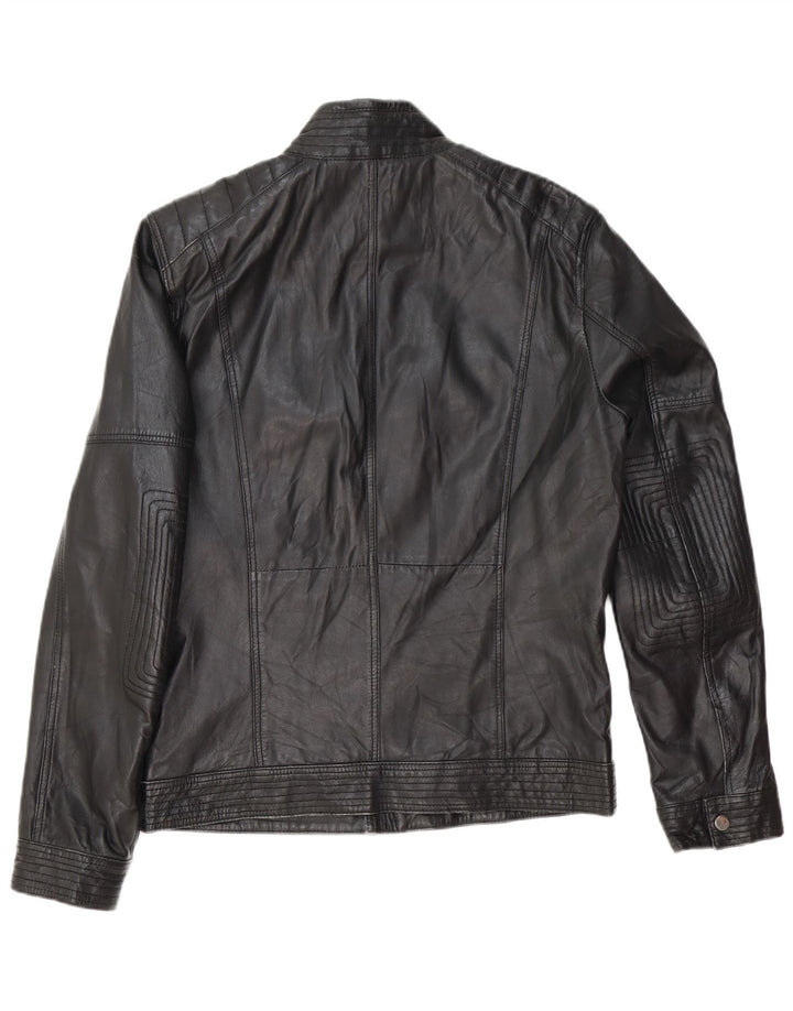 Conbipel Chaqueta motera de cuero para mujer IT 46 Cuero negro grande