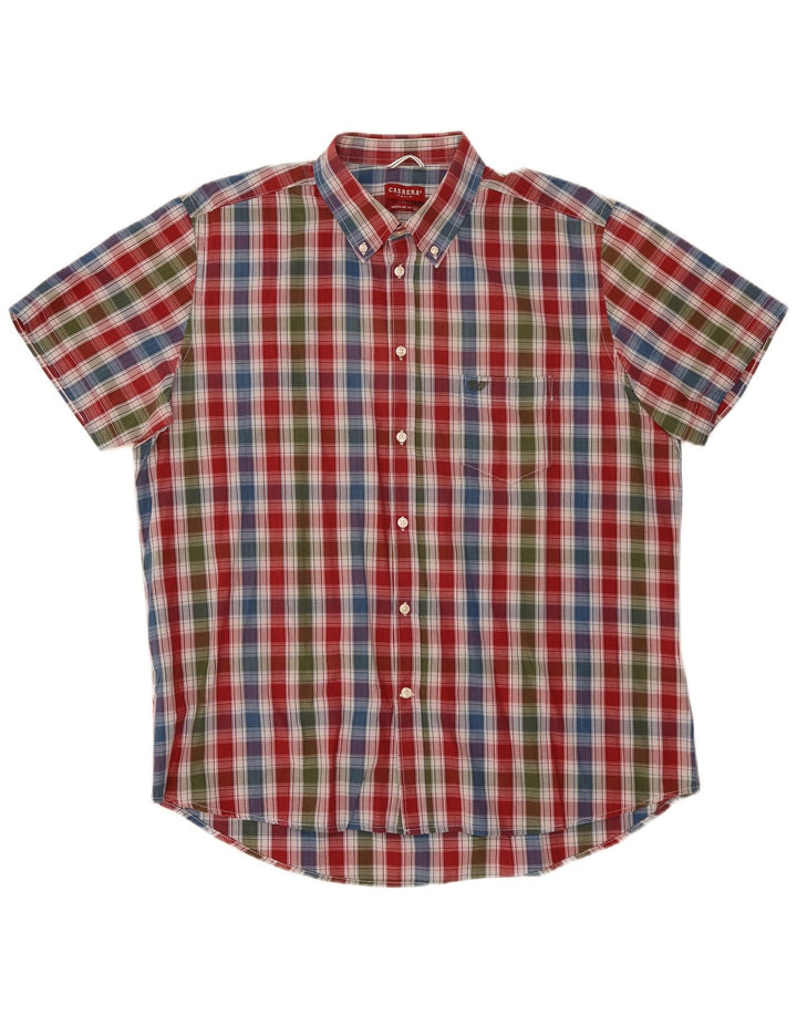 Carrera Camisa de manga corta para hombre de ajuste regular 2XL Algodón a cuadros multicolor