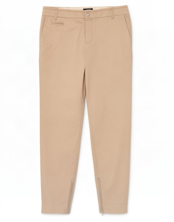 Zara Mujer Pantalón Chino Slim Medium W28 L29 Algodón Beige