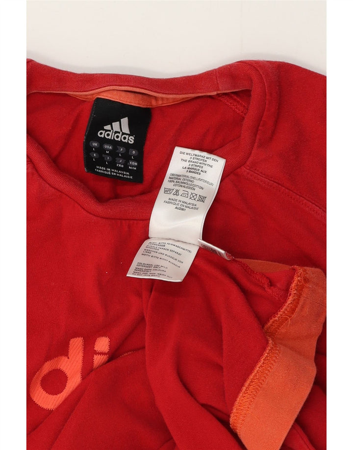 ADIDAS Camiseta gráfica para hombre Top grande de algodón rojo