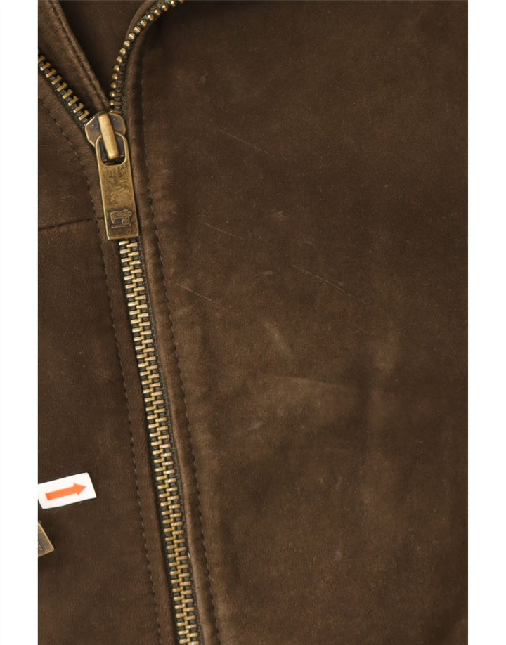 Scotch & Soda Chaqueta de ante para hombre Reino Unido 40 Grande Cuero caqui