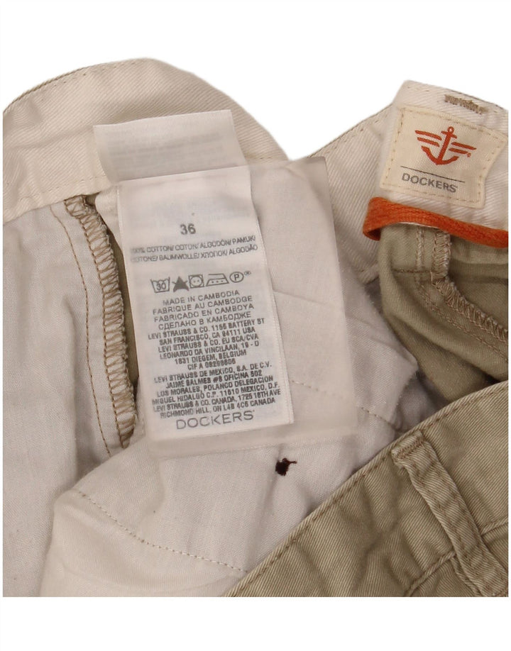 Dockers Pantalones cortos tipo cargo para hombre W36 Large Khaki Cotton