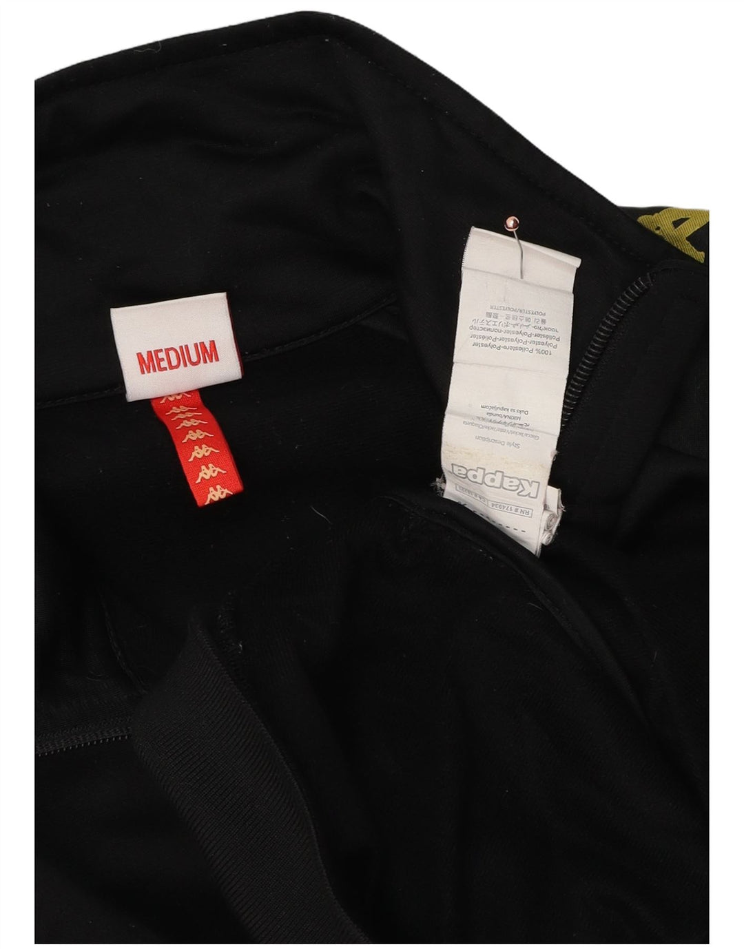 Kappa Mens Graphic Chándal Top Chaqueta Mediana Negro Poliéster