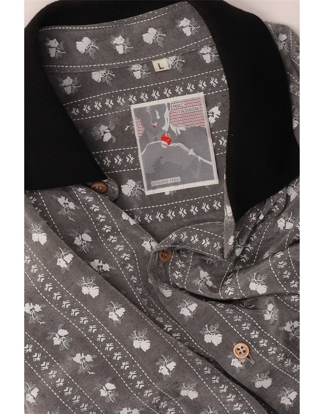 Camisa Mac para hombre grande gris floral