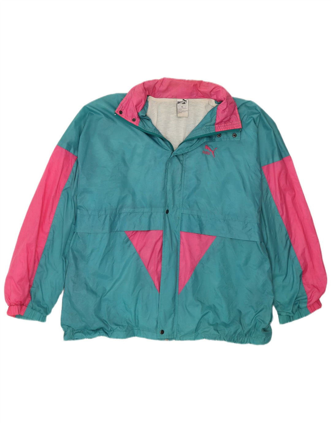 PUMA Chaqueta impermeable con capucha para hombre UK 42 XL Nylon color block azul