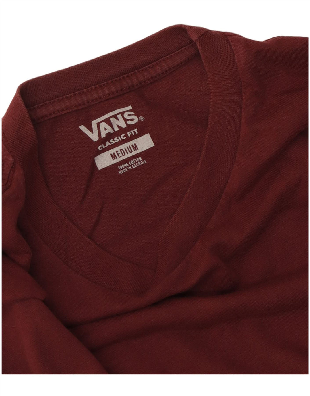 Vans Camiseta Classic Fit para hombre Top Medium Granate Algodón