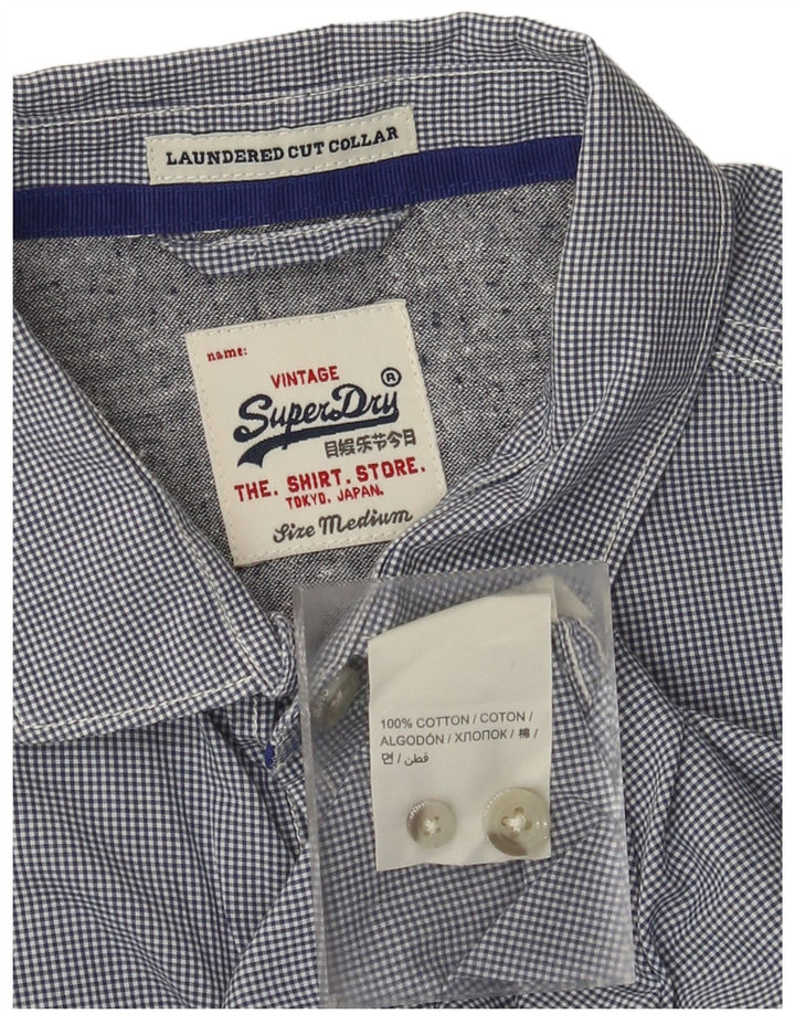 Camisa Superdry Hombre De Algodón A Cuadros Azul Medio