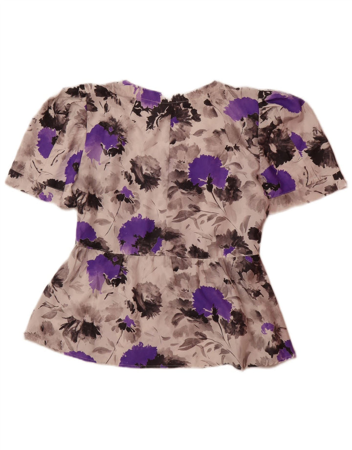 VINTAGE Womens Blouse Top UK 14 Medium Multicoloured Floral