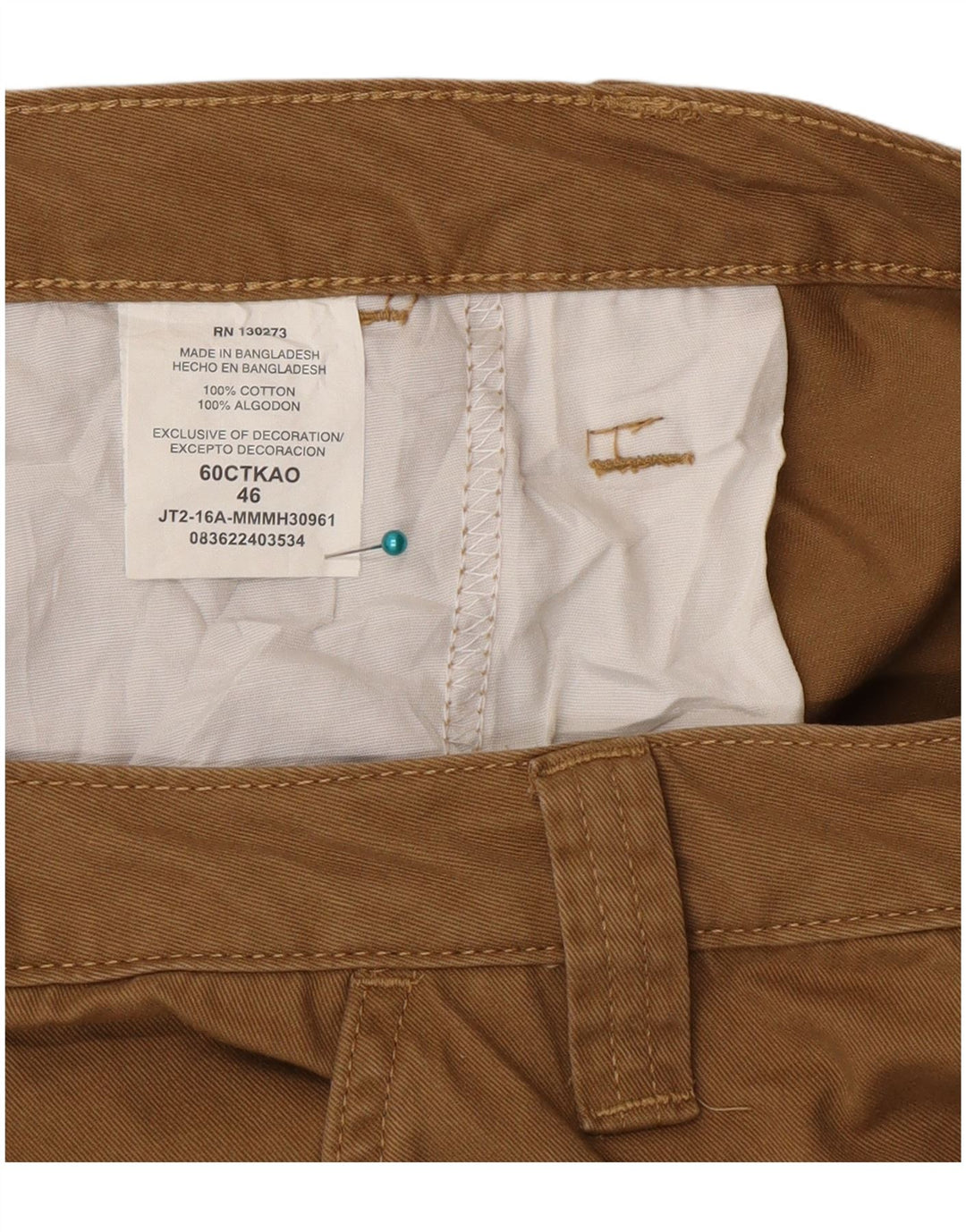 Wrangler Pantalones cortos cargo para hombre W46 3XL Algodón beige