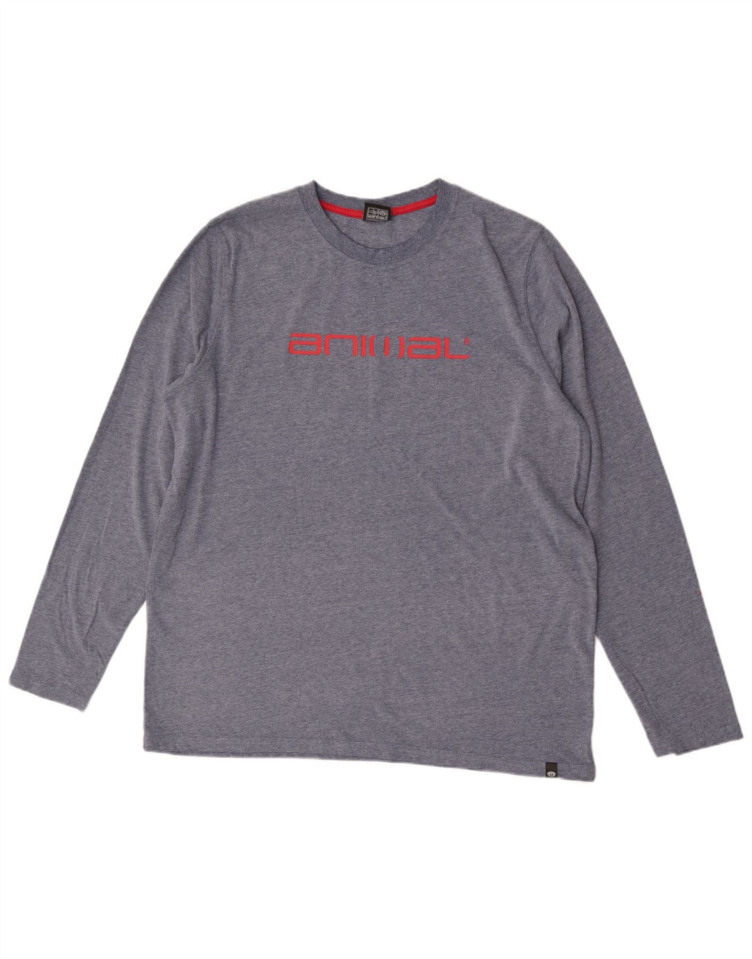 Animal Hombre Gráfico Top Manga Larga XL Algodón Azul