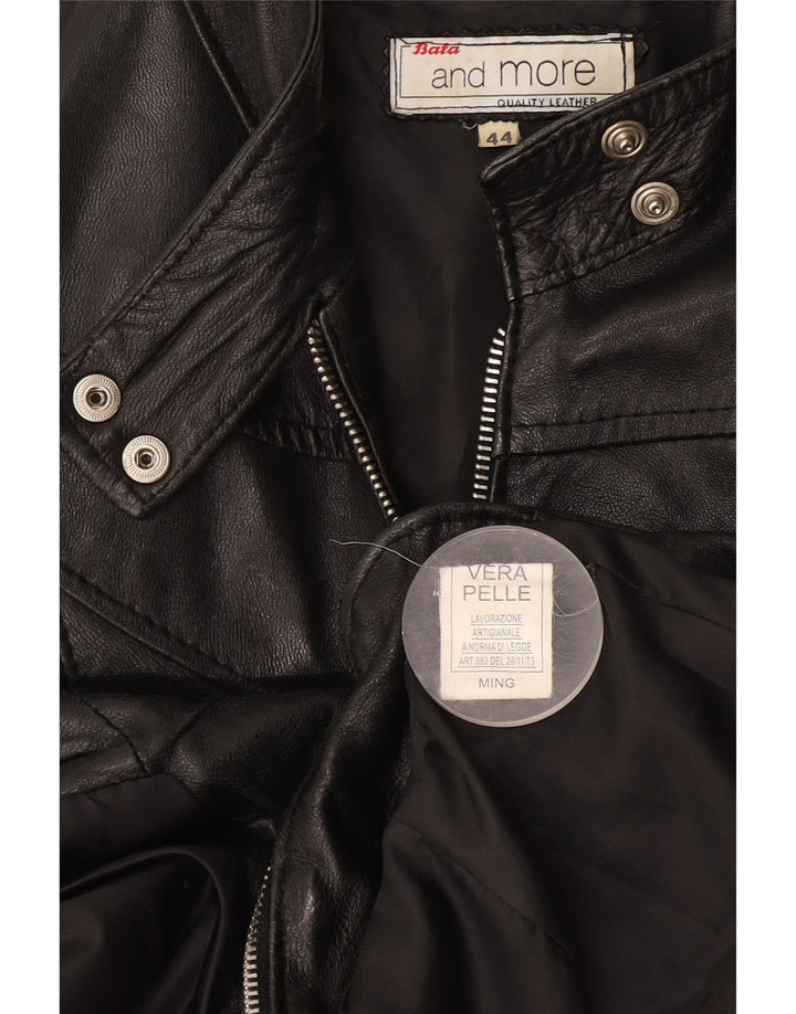 Bata and More Chaqueta de cuero para mujer IT 44 Medium Black Leather
