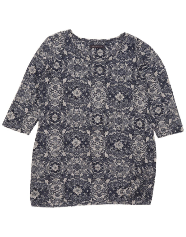 Marks & Spencer Top para mujer manga 3/4 UK 46 Poliéster floral azul grande