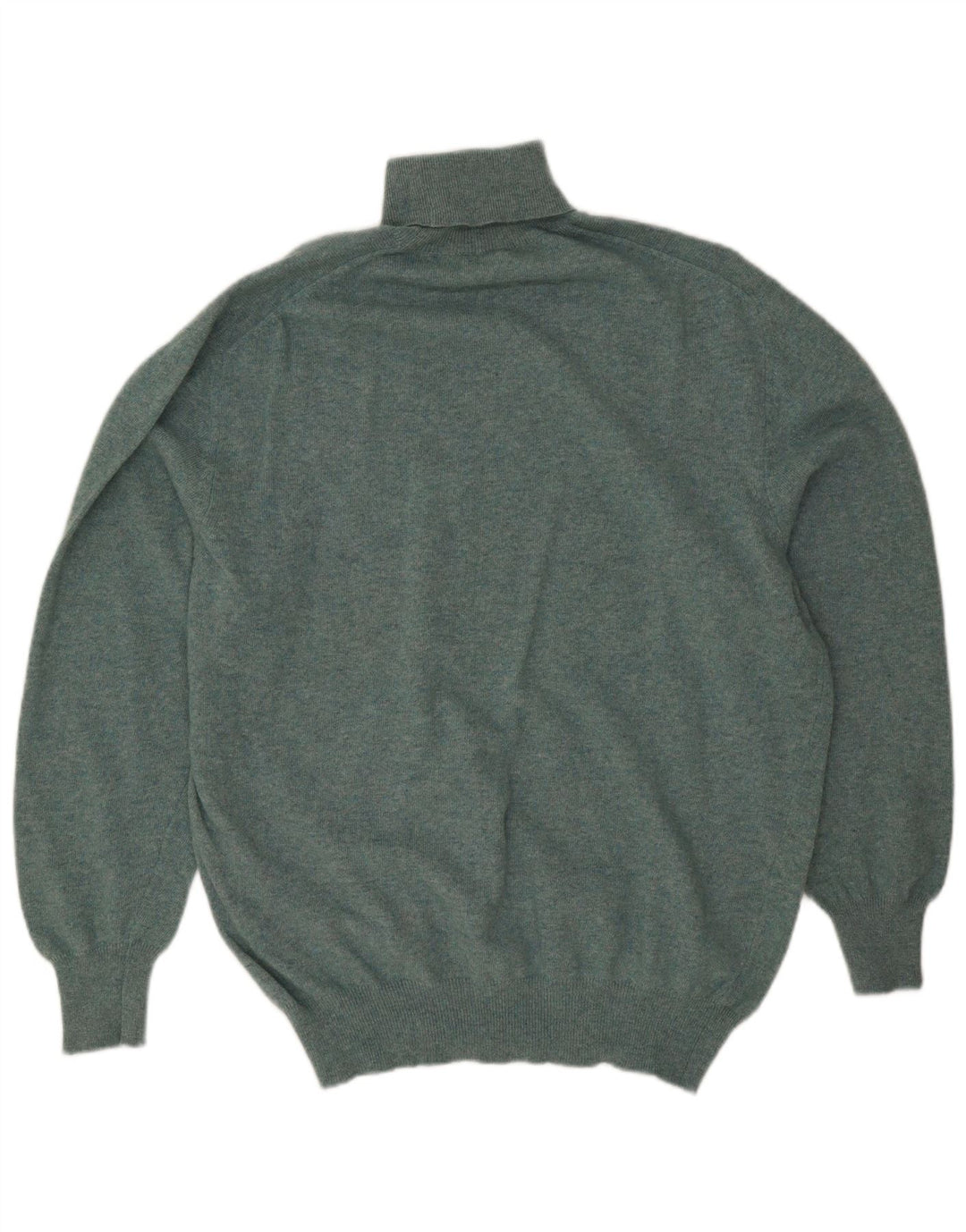 Vintage hombres rollo cuello jersey suéter grande verde