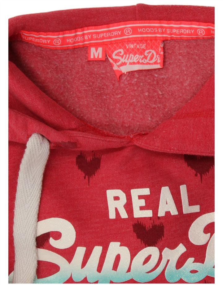 SUPERDRY Jersey con capucha gráfica para mujer UK 44 Medium Red Heart