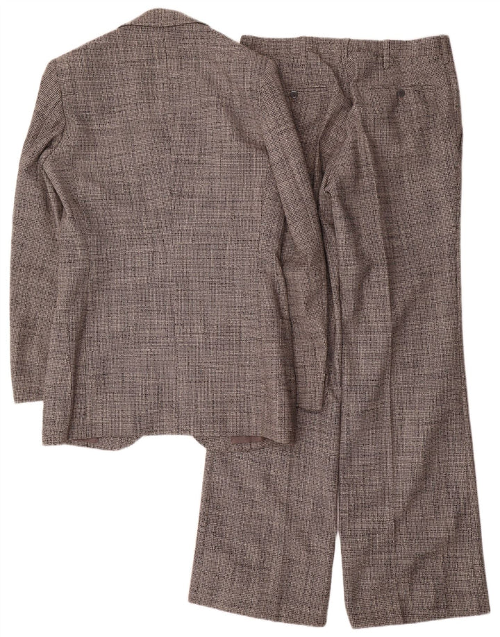 Vintage hombres 2 botones pieza traje Reino Unido 38 Medio W30 L34 Gris Flecked