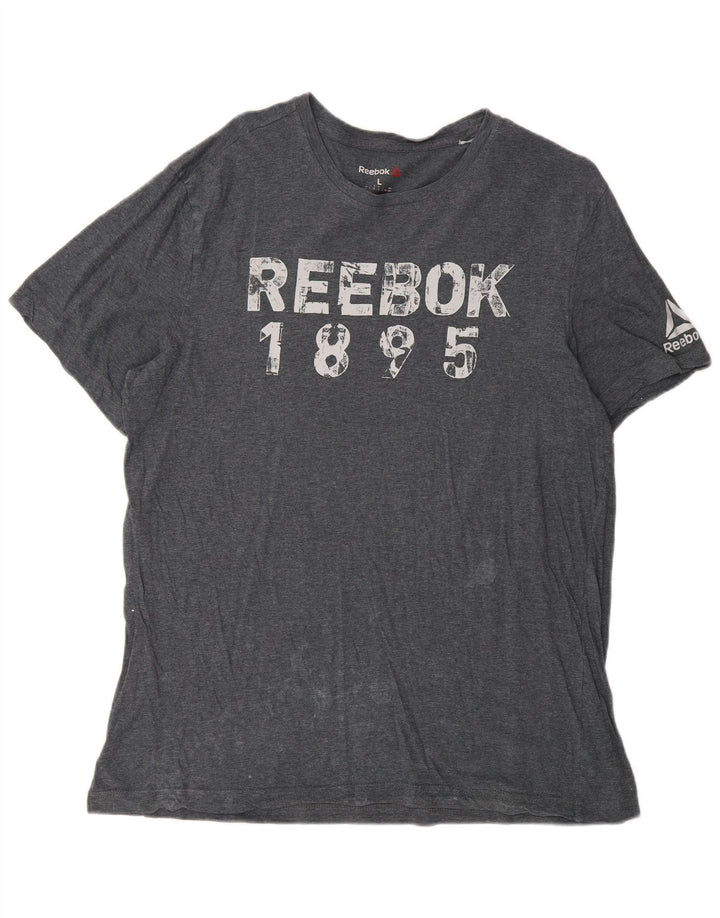 Reebok - Camiseta gráfica para hombre, talla grande, color gris