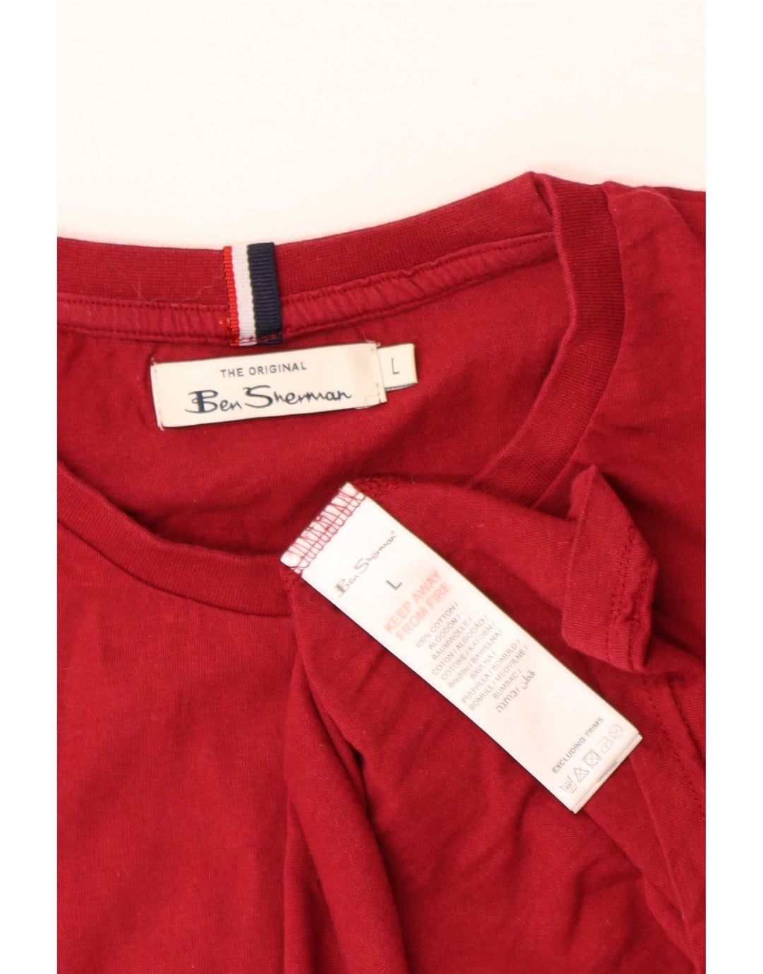 Ben Sherman Camiseta para hombre Top Grande Algodón rojo