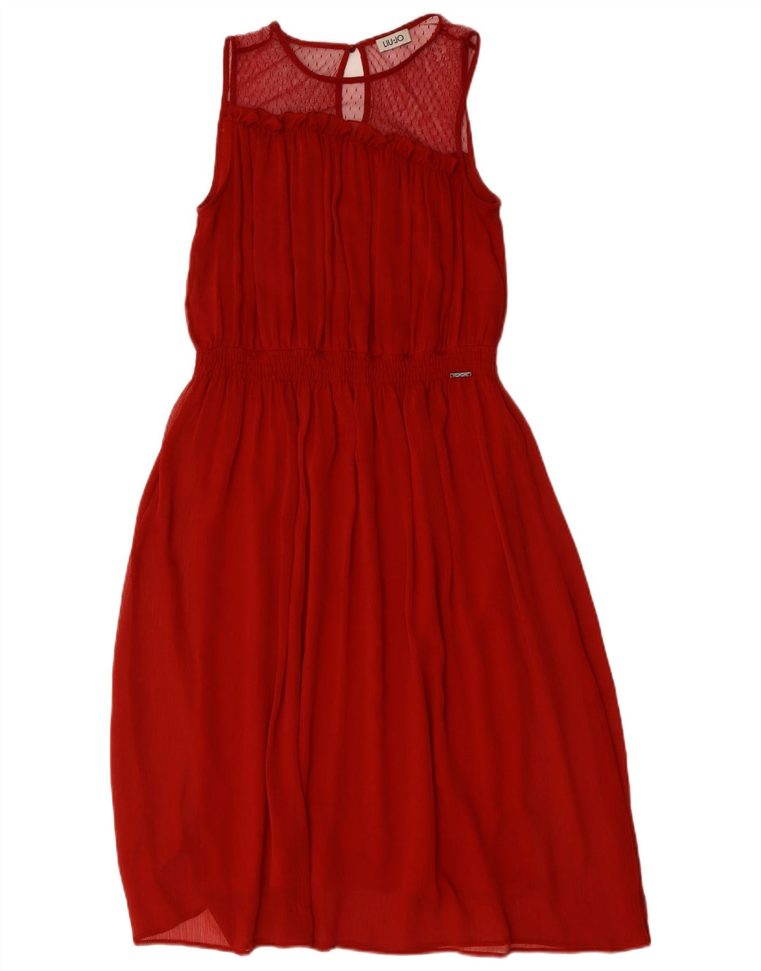 LIU JO Vestido largo sin mangas para mujer UK 42 Medio Rojo