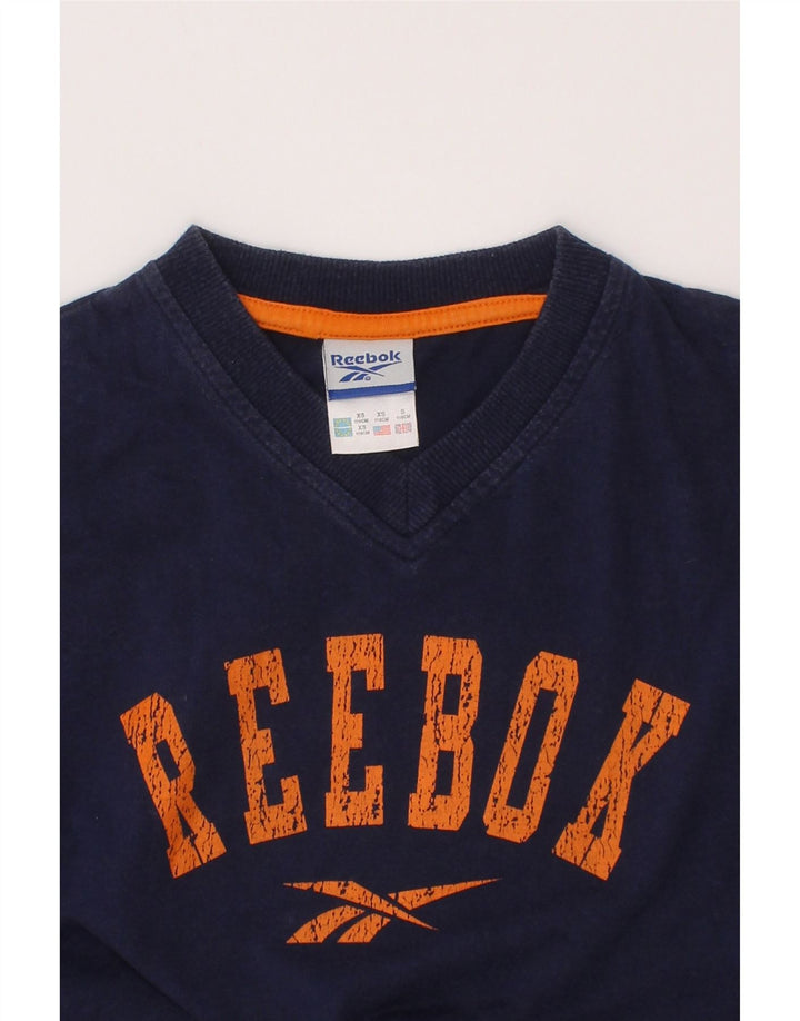 Reebok Camiseta gráfica para niño 5-6 años Azul marino