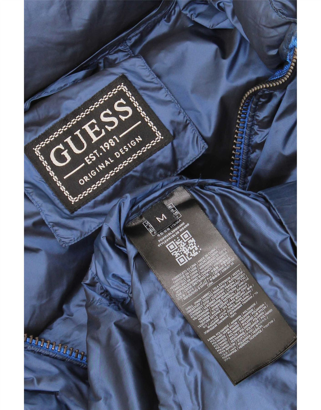 Guess Chaqueta Acolchada Hombre UK 38 Medium Azul Marino Poliamida