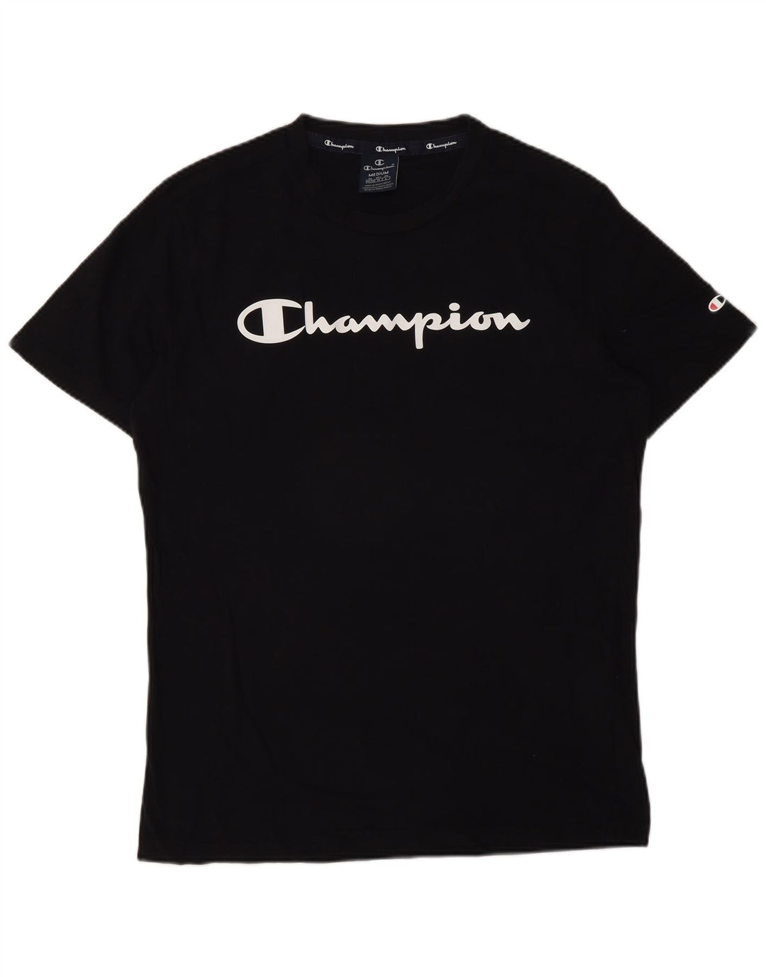 Champion Camiseta gráfica para hombre Top Medium Black Cotton