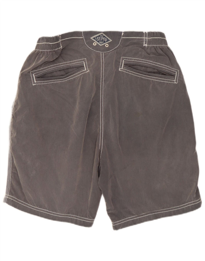 Superdry Bañador con estampado gráfico de algodón en bloques de color gris medio para hombre