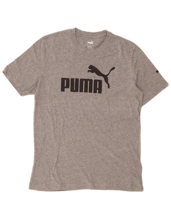 Puma Camiseta gráfica para hombre Top de algodón gris medio