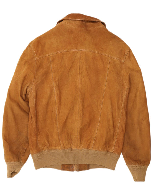 Vintage hombres ante bomber chaqueta IT 48 marrón medio
