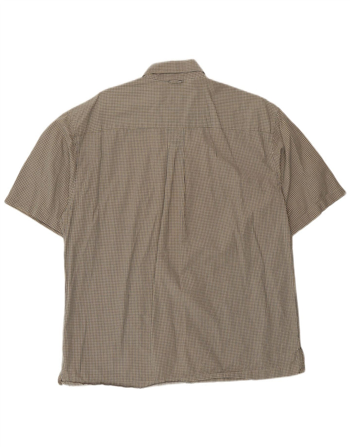 Camisa Timberland Hombre Manga Corta Algodón Cuadros Beige Medio